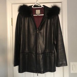 Women’s black leather jacket